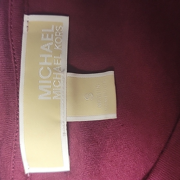 MICHAEL KORS Burgundy Logo Long Sleeves Oversized Women's Blouse Small - Picture 8 of 8